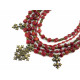 Exclusive necklace "Pedigree" Coral rice, on a corner, galotka, 5-rows