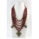 Exclusive necklace "Pedigree" Coral rice, on a corner, galotka, 5-rows