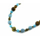 Exclusive necklace "Ghost of Kyiv 2" Tiger's eye, Aquamarine