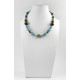 Exclusive necklace "Ghost of Kyiv 2" Tiger's eye, Aquamarine