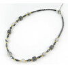 Exclusive necklace &quot;Hyperbola&quot; Rutile quartz, Hematite cube