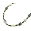 Exclusive necklace &quot;Hyperbola&quot; Rutile quartz, Hematite cube