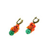 Exclusive earrings &quot;Autumn Melody&quot; Sugar quartz, Coral crumb