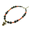 Exclusive necklace &quot;Chestnut&quot; Snake, Carnelian tablet facet