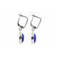 Earrings Quartz blue, length, silver