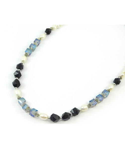 Exclusive necklace "Suzanna" Aventurine, multifaceted, Pearls