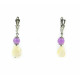 Exclusive earrings "Lavender" Amethyst, mother of pearl balamuty