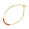 Exclusive necklace &quot;Trubochka&quot; Mother-of-pearl tube, coral sponge. rondel