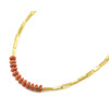 Exclusive necklace &quot;Trubochka&quot; Mother-of-pearl tube, coral sponge. rondel