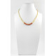 Exclusive necklace "Trubochka" Mother-of-pearl tube, coral sponge. rondel