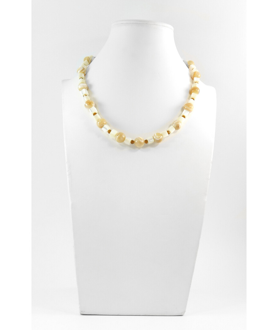 Exclusive necklace "Taste" Mother of pearl, cube