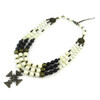 Exclusive necklace &quot;Elbrus&quot; Lava, mother-of-pearl, 3 rows