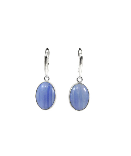 Long sapphire earrings, silver