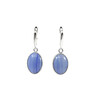 Long sapphire earrings, silver