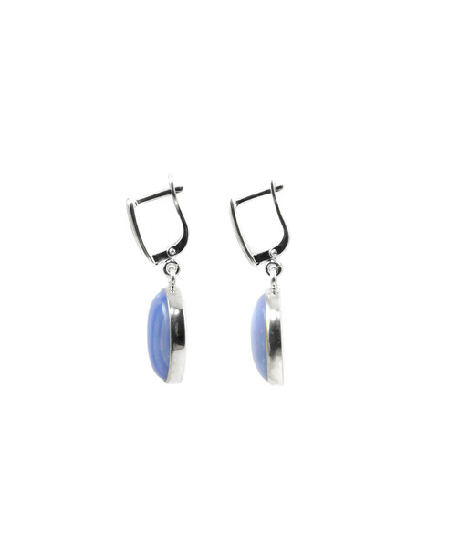 Long sapphire earrings, silver