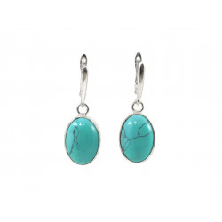 Turquoise earrings, silver
