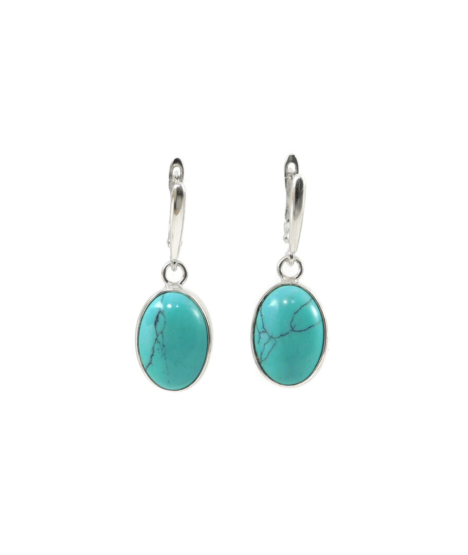 Turquoise earrings, silver