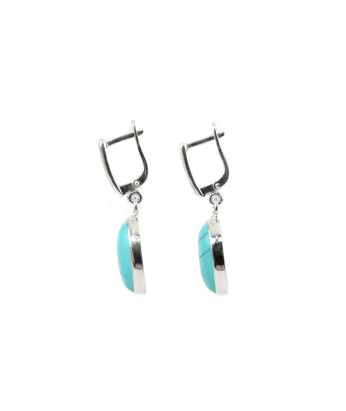 Turquoise earrings, silver