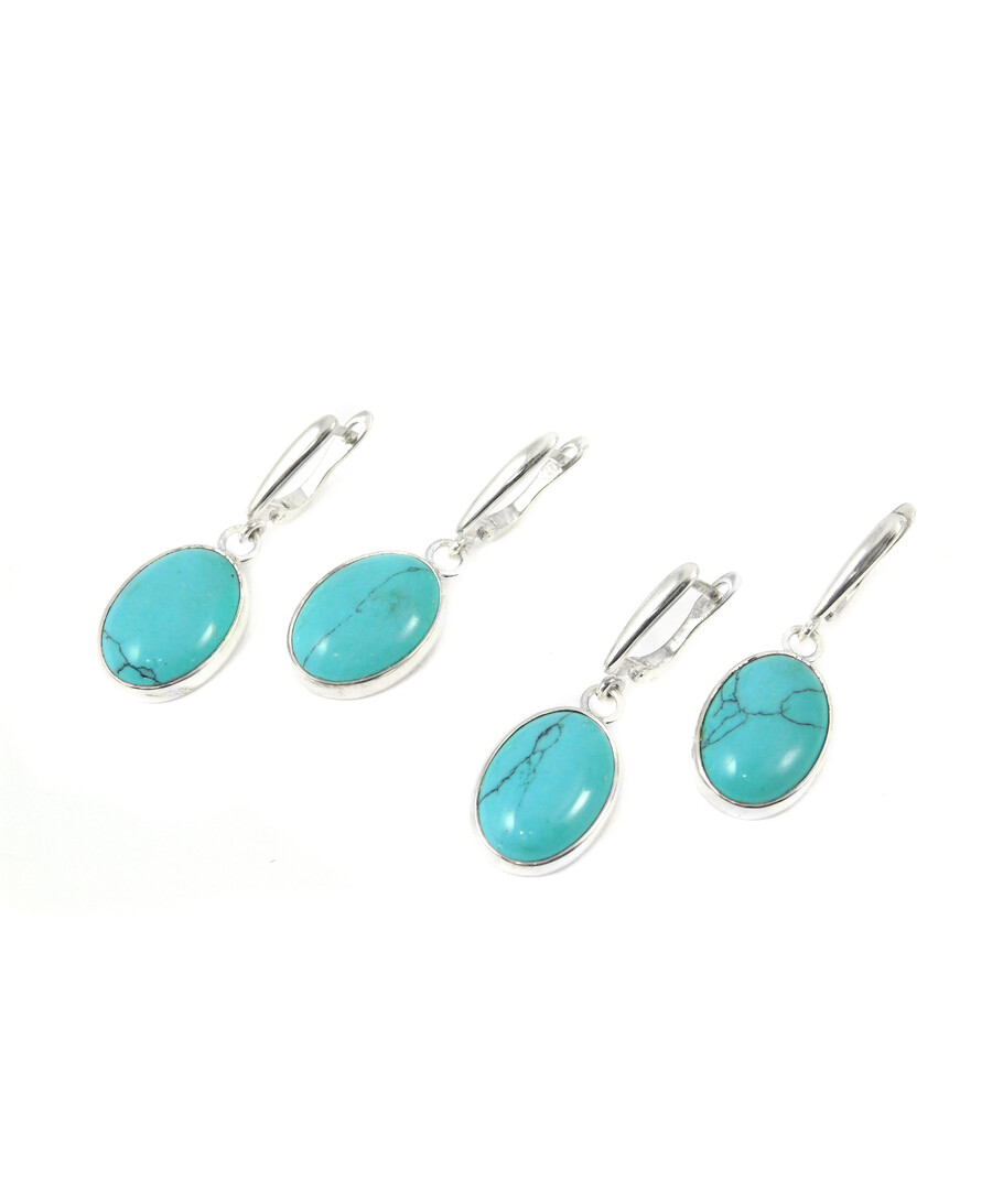 Turquoise earrings, silver