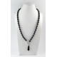 Exclusive necklace "Agate drop" Agate, Hematite facet