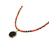 Exclusive necklace &quot;Chic&quot; Carnelian, Tourmaline facet, Druze