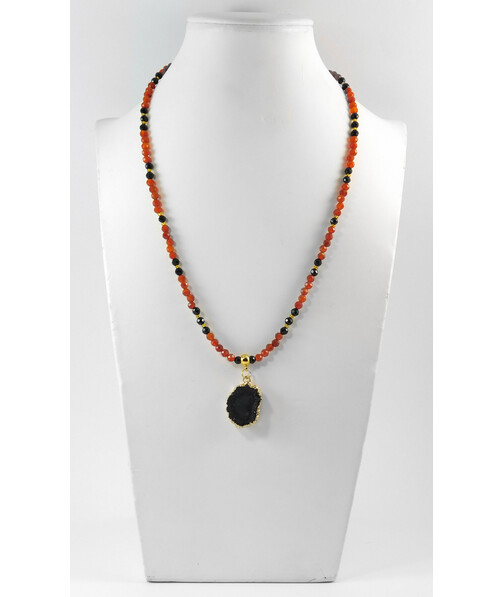 Exclusive necklace "Chic" Carnelian, Tourmaline facet, Druze