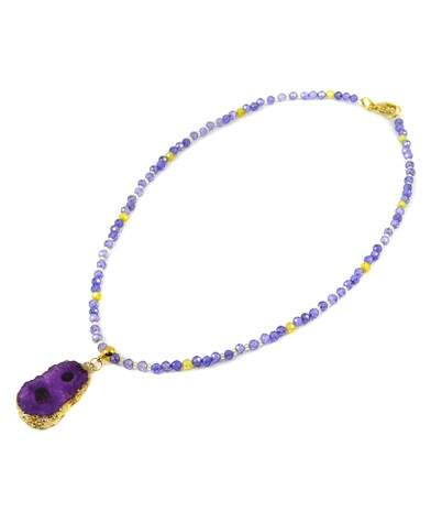 Exclusive necklace "Crocus" Zircon faces, Druze