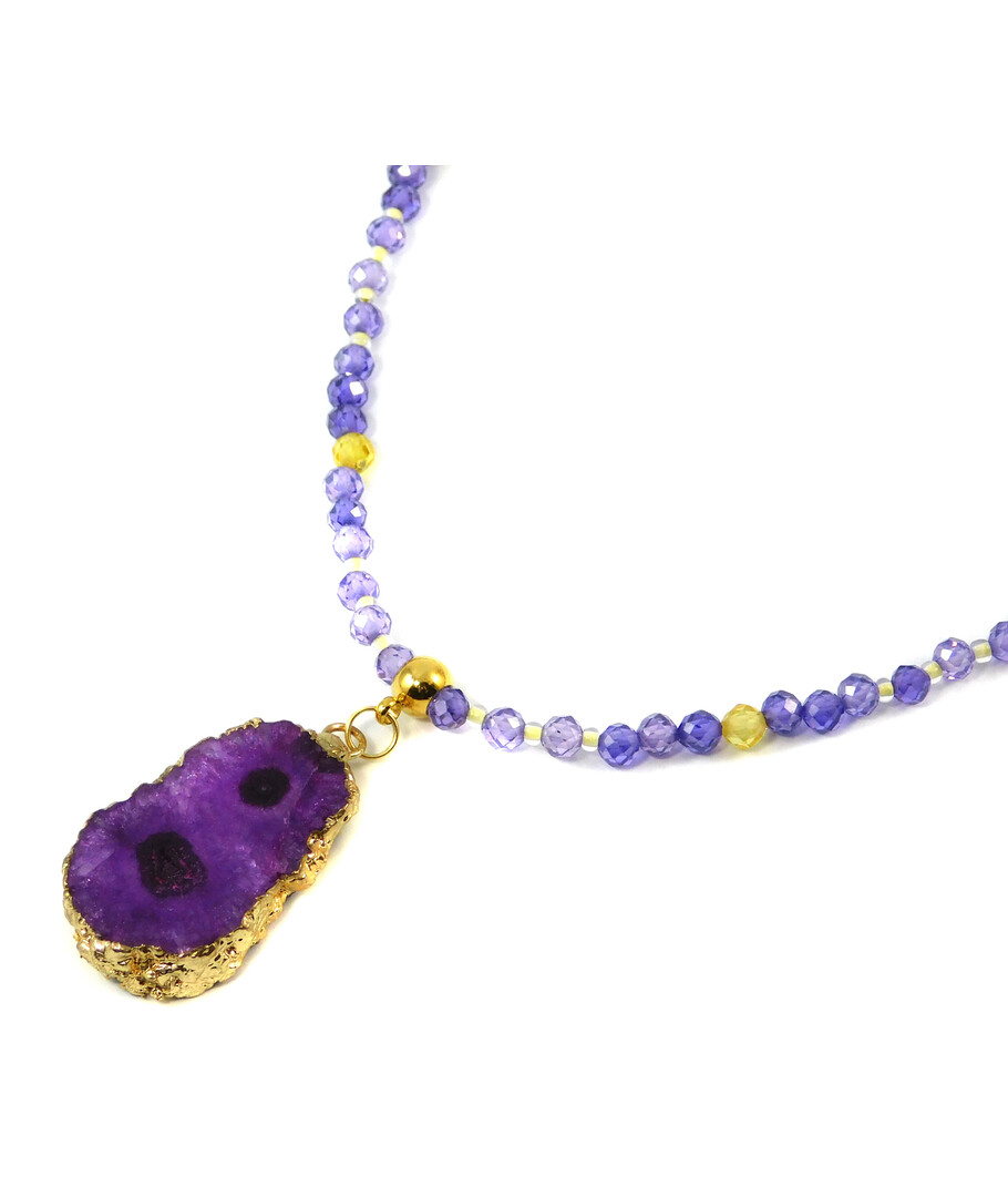 Exclusive necklace "Crocus" Zircon faces, Druze