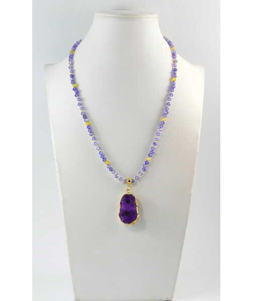 Exclusive necklace "Crocus" Zircon faces, Druze