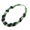 Exclusive necklace &quot;Natural grace&quot; Agate barrel, jade crumb, 2 rows