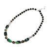 Exclusive necklace &quot;Heart of nature&quot; Agate barrel, Topaz, facet