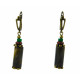 Exclusive earrings "Forest spark" Falcon eye cylinder, Chrysoprase rondel, Jasper rondel