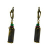 Exclusive earrings &quot;Forest spark&quot; Falcon eye cylinder, Chrysoprase rondel, Jasper rondel