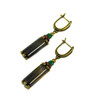 Exclusive earrings &quot;Forest spark&quot; Falcon eye cylinder, Chrysoprase rondel, Jasper rondel