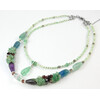 Exclusive necklace &quot;The Temptation of Green&quot; Fluorite drop, galotvka, Mother-of-pearl rondel, Jade, crumb face