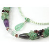 Exclusive necklace &quot;The Temptation of Green&quot; Fluorite drop, galotvka, Mother-of-pearl rondel, Jade, crumb face