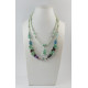 Exclusive necklace "The Temptation of Green" Fluorite drop, galotvka, Mother-of-pearl rondel, Jade, crumb face
