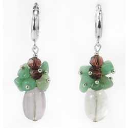 Exclusive earrings "The Temptation of Green" Fluorite sliver, Jade crumb