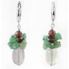 Exclusive earrings &quot;The Temptation of Green&quot; Fluorite sliver, Jade crumb