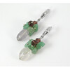 Exclusive earrings &quot;The Temptation of Green&quot; Fluorite sliver, Jade crumb