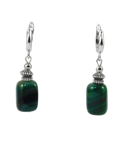 Exclusive earrings "Natural grace" Agate barrel