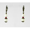 Exclusive earrings &quot;Ice passion&quot; Mother-of-pearl barrel, Agate, Coral rondel