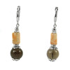 Exclusive earrings &quot;Solar system&quot; Topaz, Solar stone cut