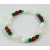 Exclusive bracelet &quot;New Year&#039;s Toy&quot; Selenite, White Agate, Coral, Chrysoprase