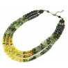 Exclusive necklace "Windmill" Prenite, Jasper, Yellow Turquoise, Faceted Agate