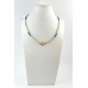 Exclusive necklace "Zorya" Amazonite cube face, Lapis lazuli, Sun stone