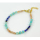 Exclusive bracelet "Zorya" Amazonite faceted cube, Lapis lazuli, Sun stone