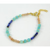 Exclusive bracelet "Zorya" Amazonite faceted cube, Lapis lazuli, Sun stone