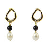 Exclusive earrings &quot;Snowy Calvin&quot; Pomegranate, Pearls fig