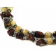 Exclusive necklace "Stone prose" Mother-of-pearl Jasper cut, Tiger's eye crumb, 2-row